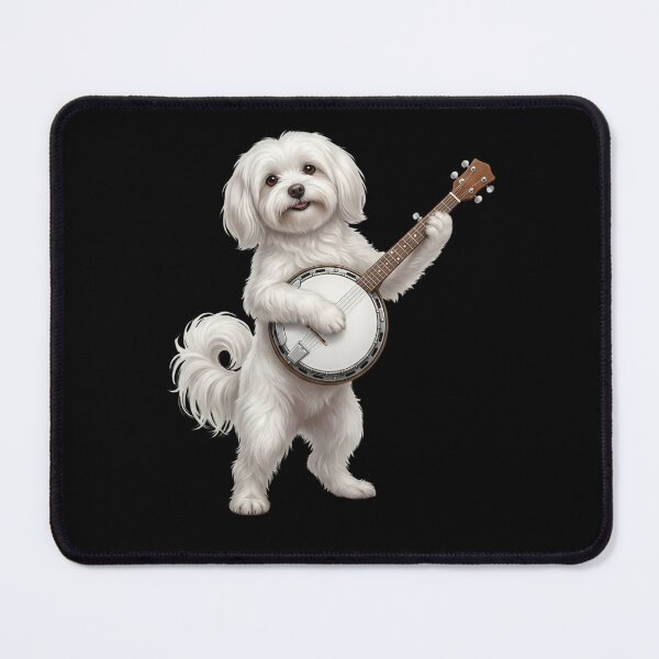 Item preview, Maltese Playing Banjo Player Banjoist Dog Lover designed and sold by DoodleTortle.