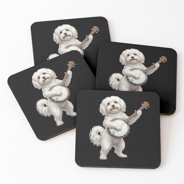 Item preview, Maltese Playing Banjo Player Banjoist Dog Lover designed and sold by DoodleTortle.