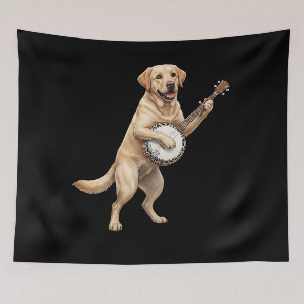 Item preview, Labrador Retriever Playing Banjo Player Banjoist Dog Lover designed and sold by DoodleTortle.