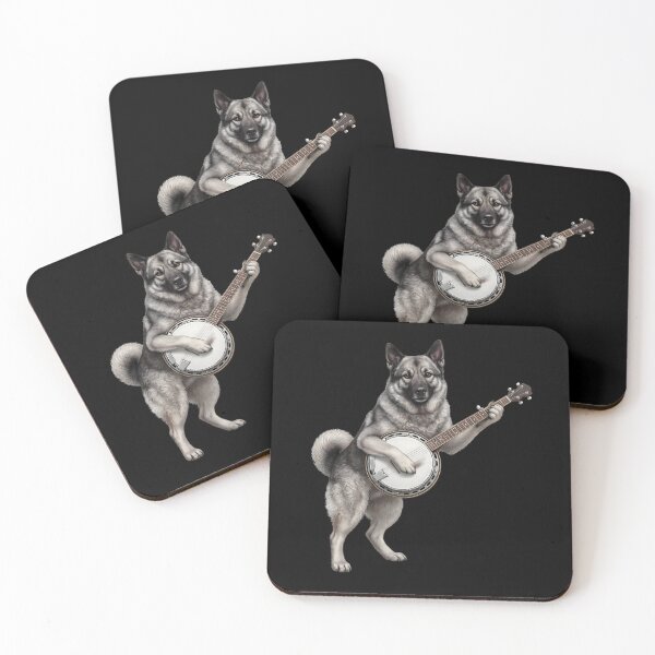 Item preview, Norwegian Elkhound Playing Banjo Player Banjoist Dog Lover designed and sold by DoodleTortle.