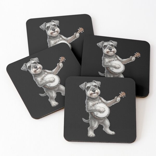 Item preview, Miniature Schnauzer Playing Banjo Player Banjoist Dog Lover designed and sold by DoodleTortle.