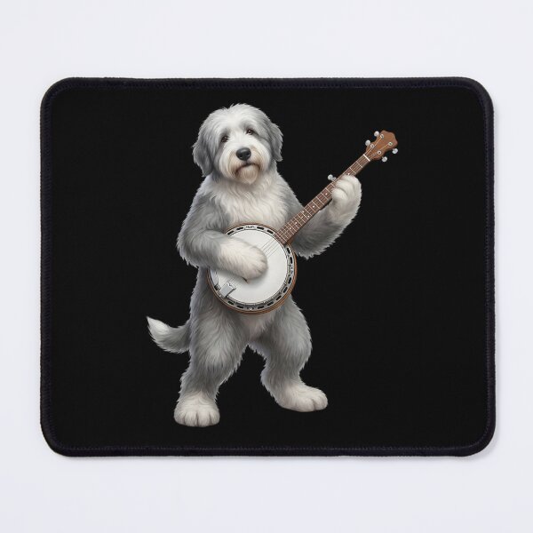 Item preview, Old English Sheepdog Playing Banjo Player Banjoist Dog Lover designed and sold by DoodleTortle.