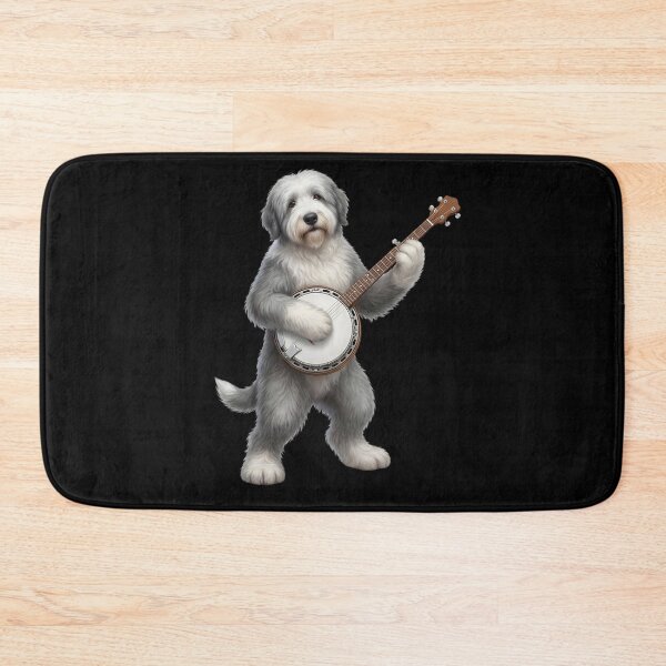 Item preview, Old English Sheepdog Playing Banjo Player Banjoist Dog Lover designed and sold by DoodleTortle.