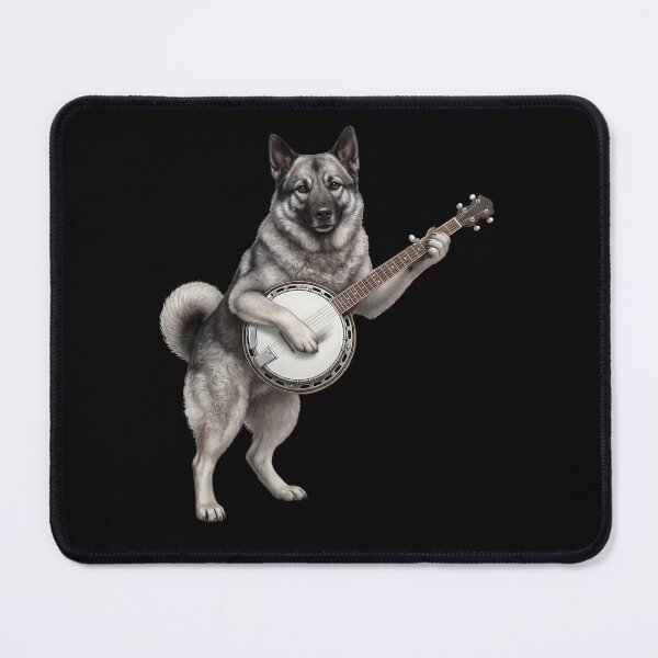 Item preview, Norwegian Elkhound Playing Banjo Player Banjoist Dog Lover designed and sold by DoodleTortle.