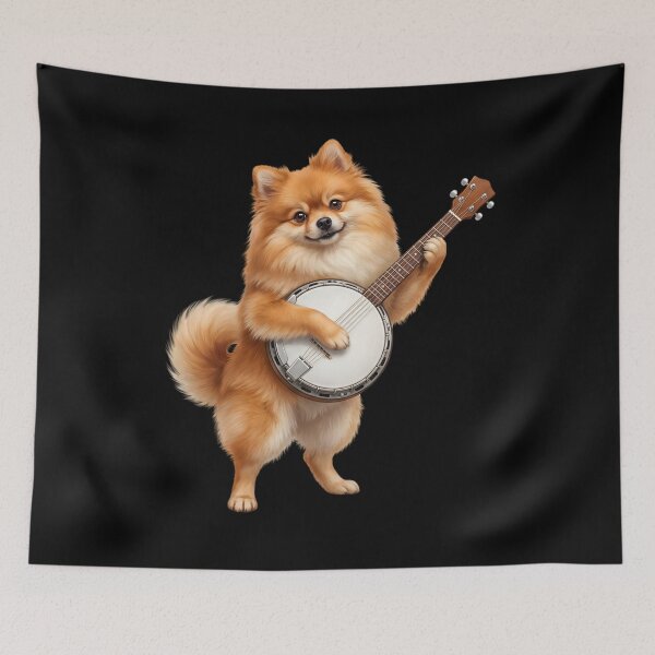 Item preview, Pomeranian Playing Banjo Player Banjoist Dog Lover designed and sold by DoodleTortle.