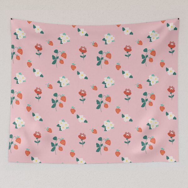 Item preview, Strawberries in pink designed and sold by estilolukino.