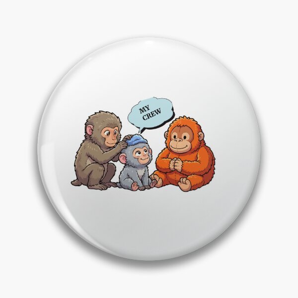Item preview, My Crew Punch Monkey and Friends Chibi Illustration designed and sold by Custom Crest.