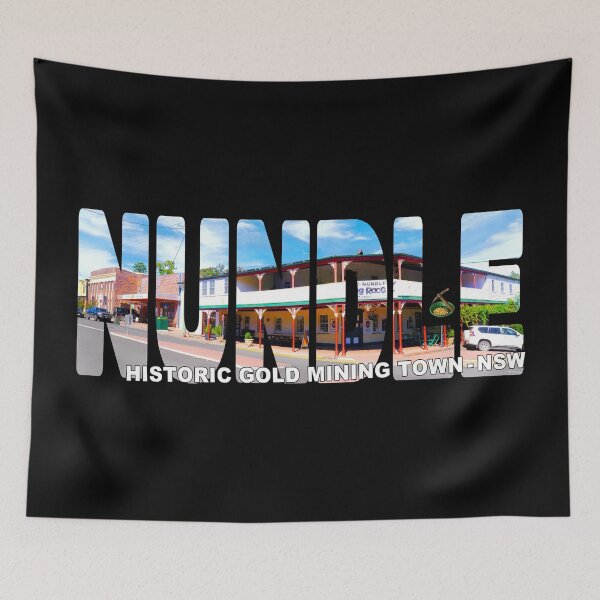 Item preview, NUNDLE Historic Gold Mining Town NSW - Hotel Pub with Pan & Pick designed and sold by Adam Gormley.
