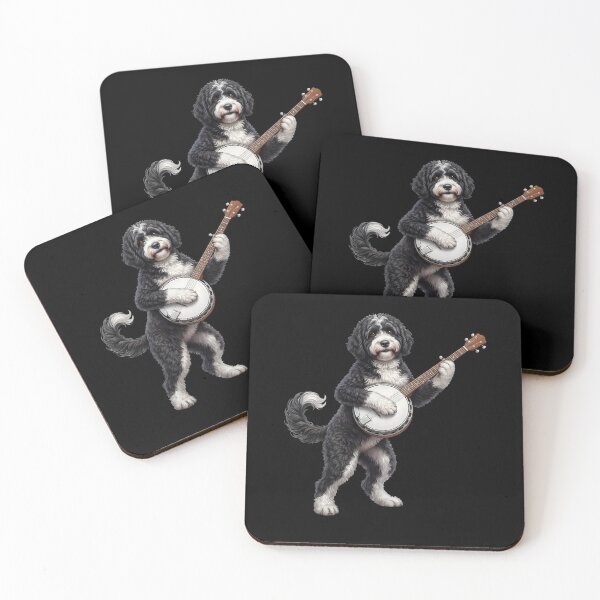 Item preview, Portuguese Water Dog Playing Banjo Player Banjoist Dog Lover designed and sold by DoodleTortle.