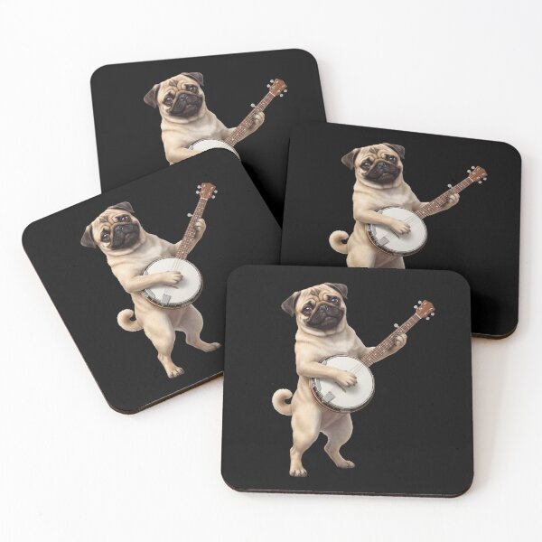 Item preview, Pug Playing Banjo Player Banjoist Dog Lover designed and sold by DoodleTortle.