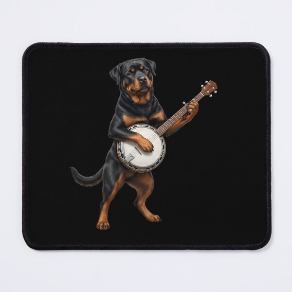 Item preview, Rottweiler Playing Banjo Player Banjoist Dog Lover designed and sold by DoodleTortle.