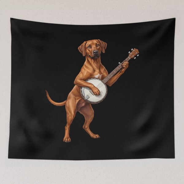 Item preview, Rhodesian Ridgeback Playing Banjo Player Banjoist Dog Lover designed and sold by DoodleTortle.