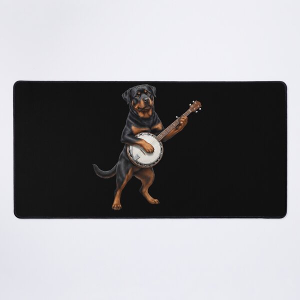 Item preview, Rottweiler Playing Banjo Player Banjoist Dog Lover designed and sold by DoodleTortle.