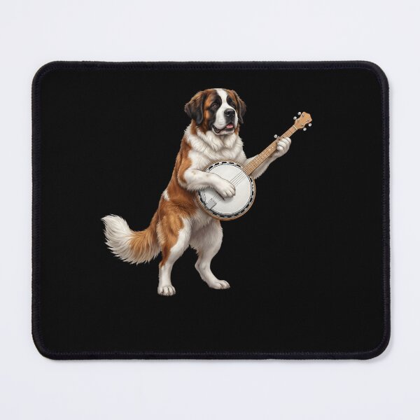 Item preview, Saint Bernard Playing Banjo Player Banjoist Dog Lover designed and sold by DoodleTortle.