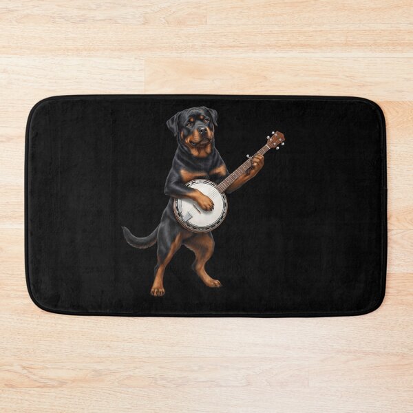 Item preview, Rottweiler Playing Banjo Player Banjoist Dog Lover designed and sold by DoodleTortle.