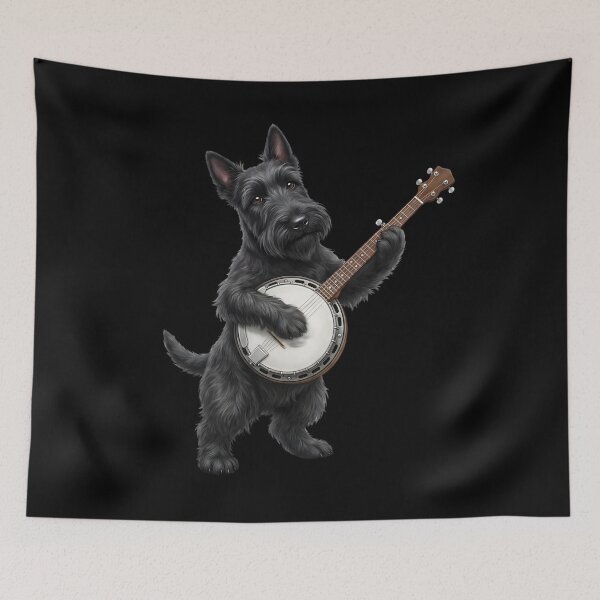 Item preview, Scottish Terrier Playing Banjo Player Banjoist Dog Lover designed and sold by DoodleTortle.