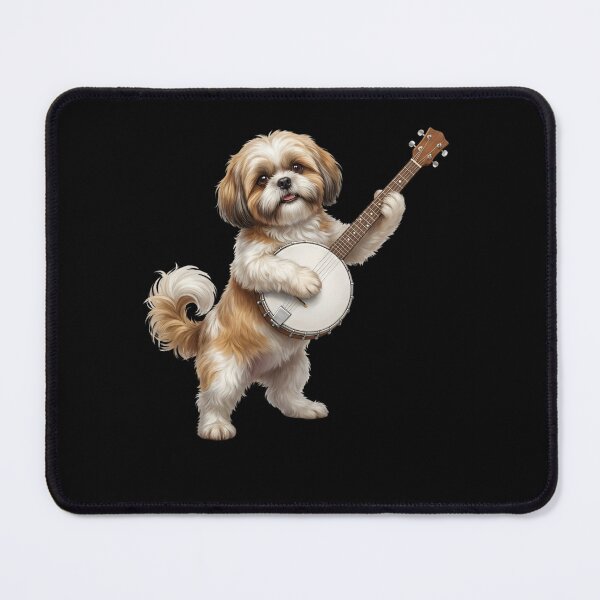 Item preview, Shih Tzu Playing Banjo Player Banjoist Dog Lover designed and sold by DoodleTortle.