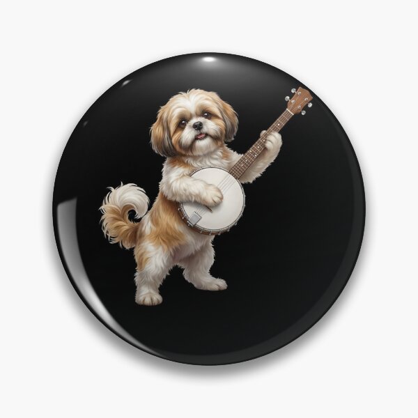 Item preview, Shih Tzu Playing Banjo Player Banjoist Dog Lover designed and sold by DoodleTortle.