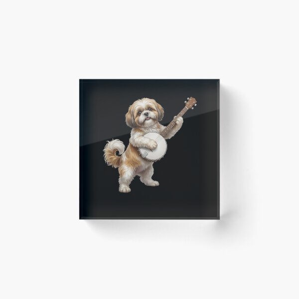 Item preview, Shih Tzu Playing Banjo Player Banjoist Dog Lover designed and sold by DoodleTortle.