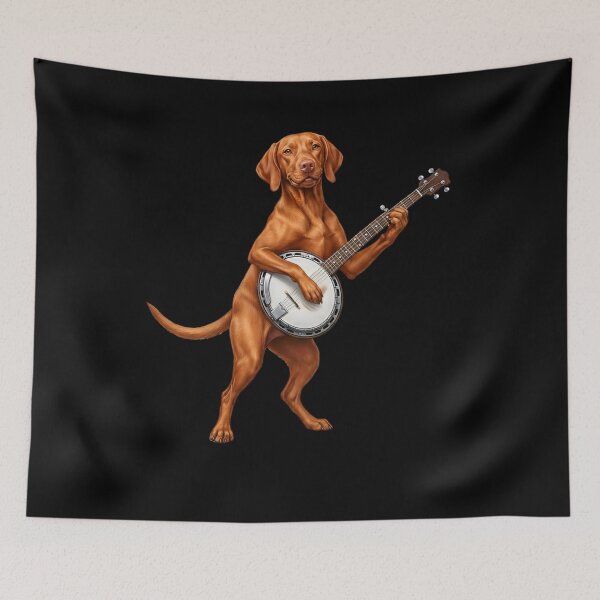 Item preview, Vizsla Playing Banjo Player Banjoist Dog Lover designed and sold by DoodleTortle.