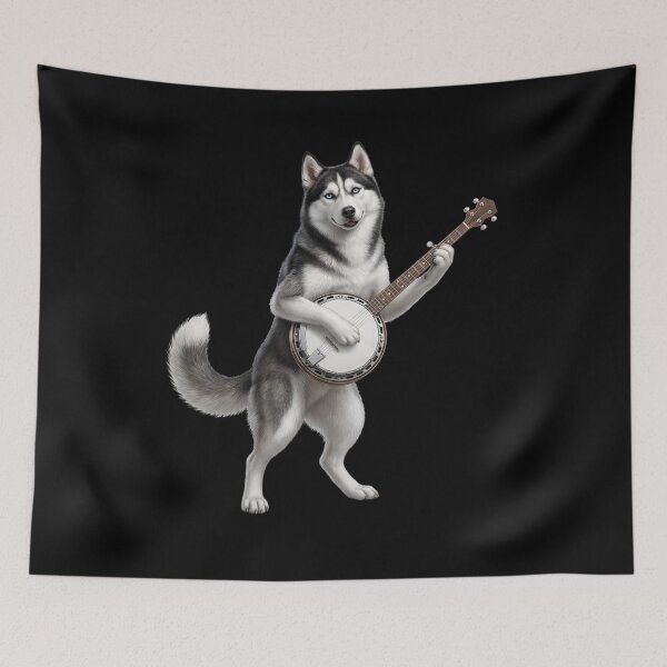 Item preview, Siberian Husky Playing Banjo Player Banjoist Dog Lover designed and sold by DoodleTortle.