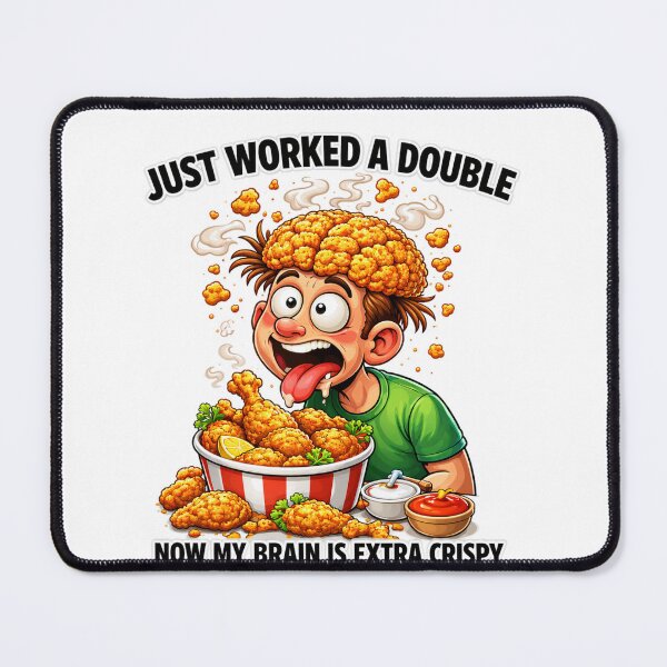 Item preview, Just Worked a Double... Now My Brain is Extra Crispy designed and sold by ElectricReality.