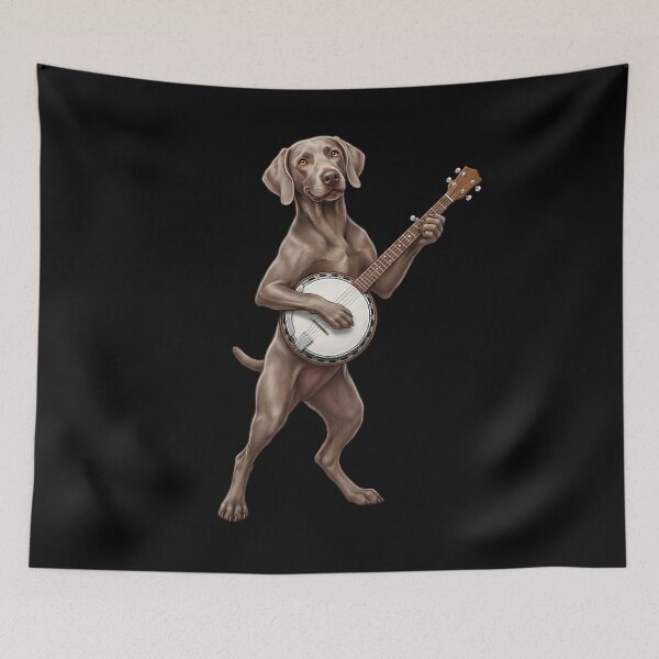 Item preview, Weimaraner Playing Banjo Player Banjoist Dog Lover designed and sold by DoodleTortle.