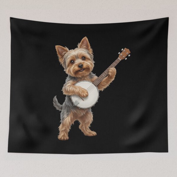 Item preview, Yorkshire Terrier Playing Banjo Player Banjoist Dog Lover designed and sold by DoodleTortle.
