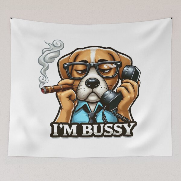 Item preview, I'm Bussy Funny Smoking Bulldog Sarcastic Meme designed and sold by MAGDY CANVAS.