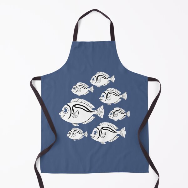 Item preview, Cute Swimming School of Striped Fish – Blue Ocean Pattern designed and sold by Dakson Design - Fantasy Art.