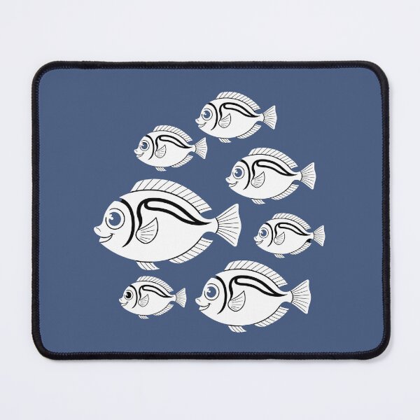 Item preview, Cute Swimming School of Striped Fish – Blue Ocean Pattern designed and sold by Dakson Design - Fantasy Art.