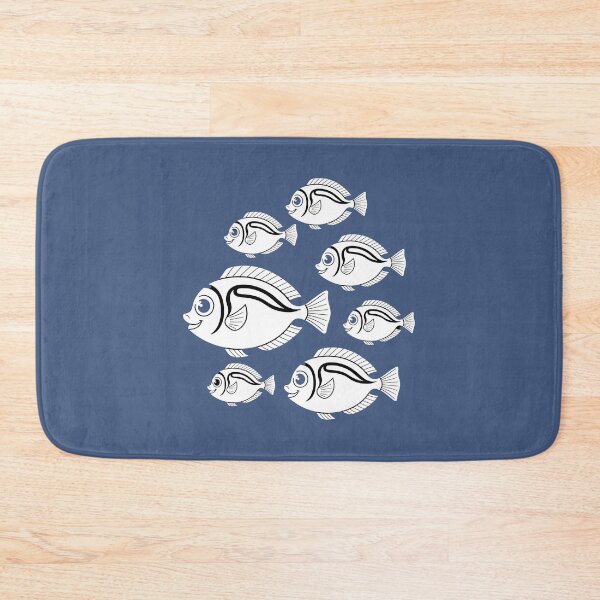 Item preview, Cute Swimming School of Striped Fish – Blue Ocean Pattern designed and sold by Dakson Design - Fantasy Art.