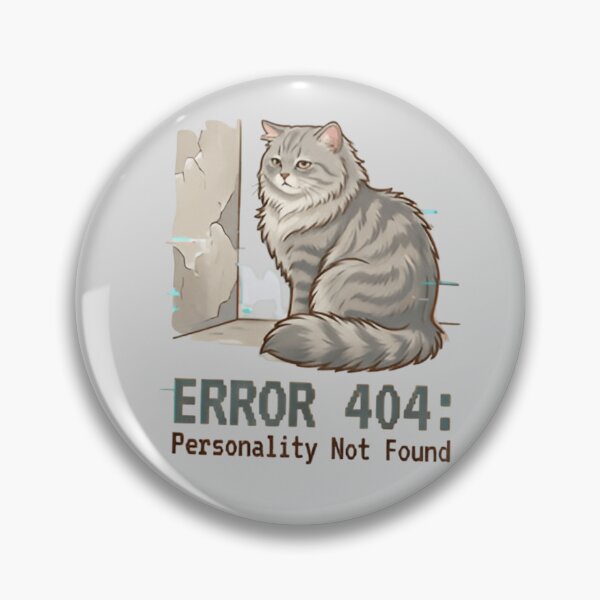 Item preview, Camiseta de gato con ERROR 404 "Personalidad no encontrada" - Camiseta y pegatina humorísticas de mirada vacía designed and sold by ZyxDes.