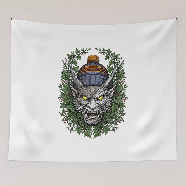 Item preview, Japanese Oni in a winter hat designed and sold by krabbaraban.