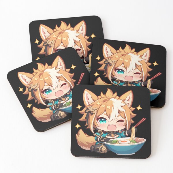 Item preview, Gorou Genshin Impact Chibi Kawaii Ramen Noodles Cheer designed and sold by mildaclairmo.