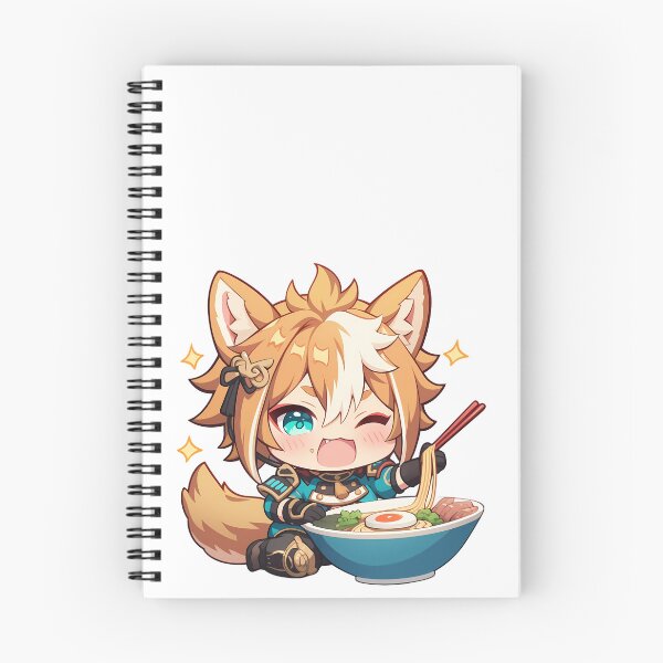 Item preview, Gorou Genshin Impact Chibi Kawaii Ramen Noodles Cheer designed and sold by mildaclairmo.