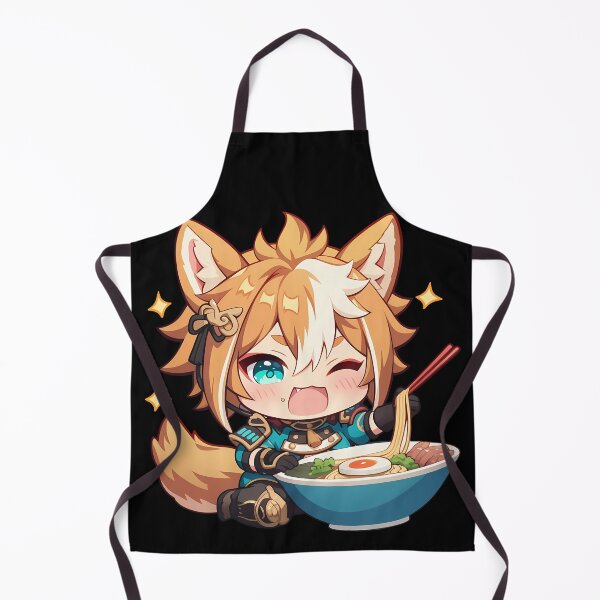 Item preview, Gorou Genshin Impact Chibi Kawaii Ramen Noodles Cheer designed and sold by mildaclairmo.