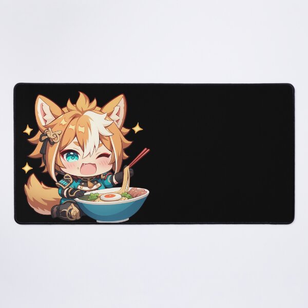 Item preview, Gorou Genshin Impact Chibi Kawaii Ramen Noodles Cheer designed and sold by mildaclairmo.