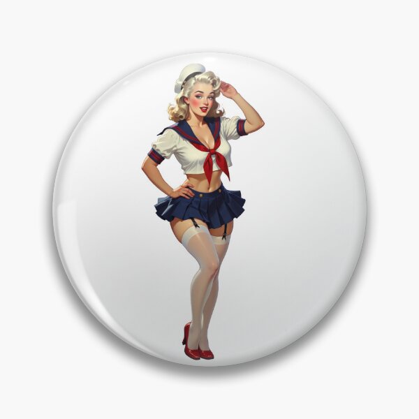 Item preview, Sexy Sailor Pin-Up Sticker – Naughty Navy Girl Vinyl Decal designed and sold by Obscure Caliber.