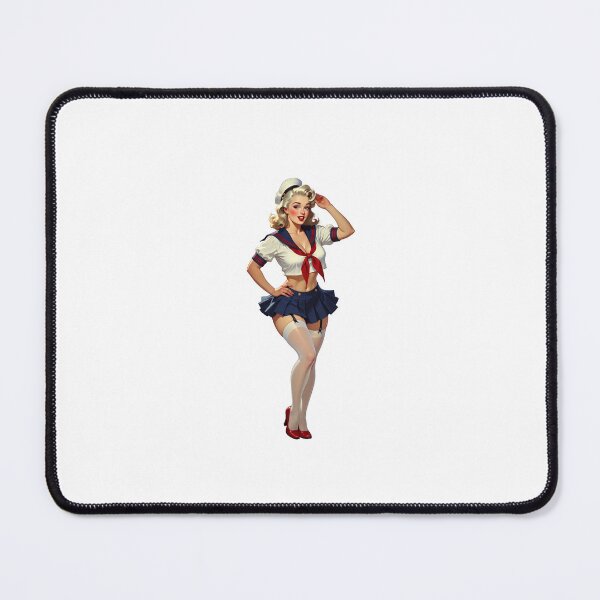 Item preview, Sexy Sailor Pin-Up Sticker – Naughty Navy Girl Vinyl Decal designed and sold by Obscure Caliber.