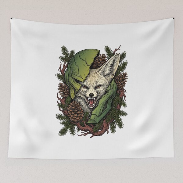 Item preview, A fennec fox in a futuristic mask designed and sold by krabbaraban.