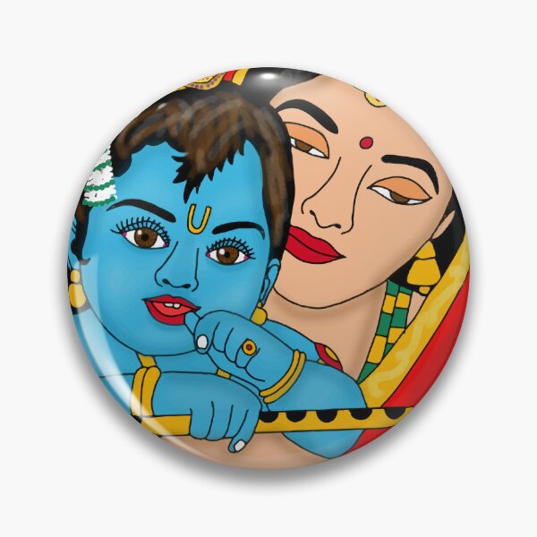 Item preview, Lord Krishna Divine Art – Hindu Spiritual Illustration of the Flute Player designed and sold by Harshit_Digital_Arts.