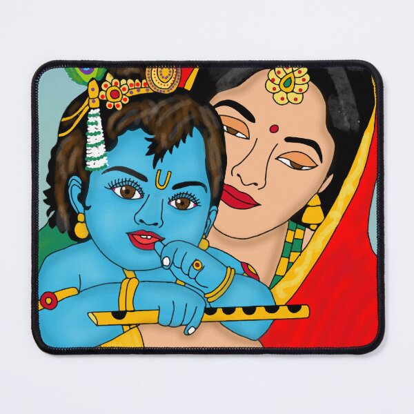 Item preview, Lord Krishna Divine Art – Hindu Spiritual Illustration of the Flute Player designed and sold by Harshit_Digital_Arts.