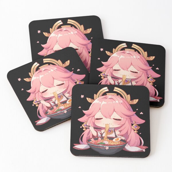 Item preview, Yae Miko Genshin Impact Sakura Kawaii Ramen Chibi Noodle Bliss designed and sold by mildaclairmo.