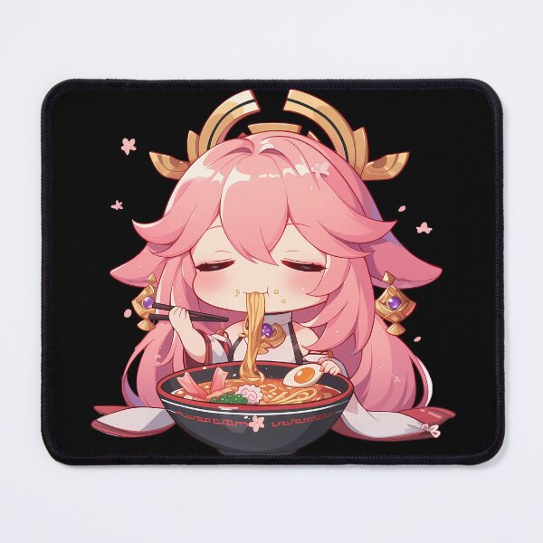 Item preview, Yae Miko Genshin Impact Sakura Kawaii Ramen Chibi Noodle Bliss designed and sold by mildaclairmo.