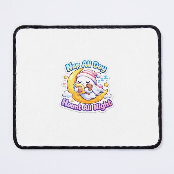 Item preview, Cute Sleepy Ghost Sticker – Nap All Day Haunt All Night Kawaii Aesthetic Ghost designed and sold by Humpty143.