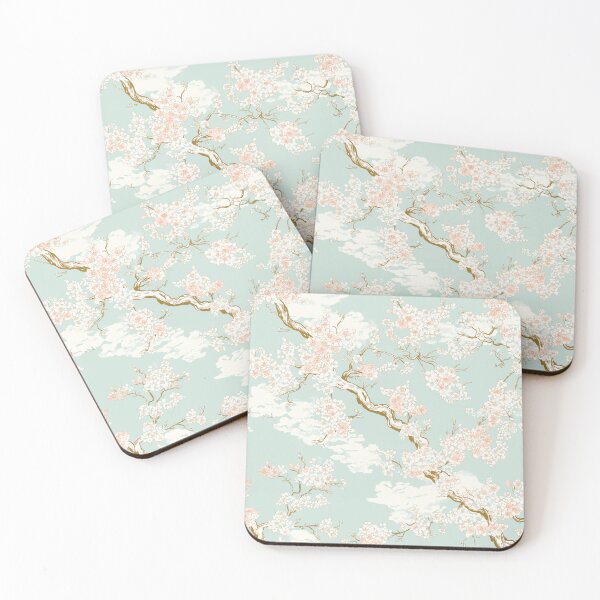 Item preview, Flowering Branches on Light Blue - Cherry Blossom Style designed and sold by TheBohemianLark.