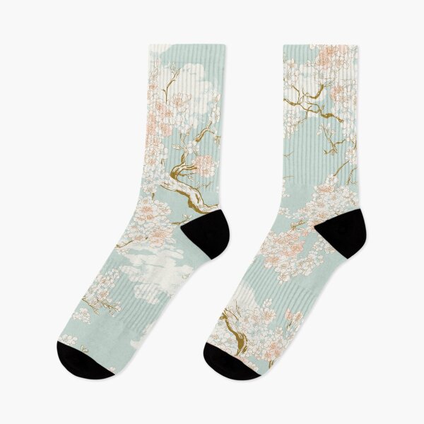 Item preview, Flowering Branches on Light Blue - Cherry Blossom Style designed and sold by TheBohemianLark.