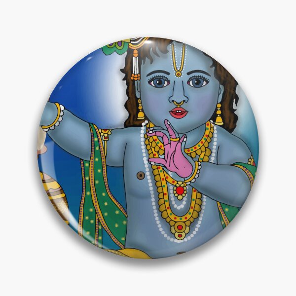 Item preview, Divine Krishna Drawing – Sacred Indian God Art designed and sold by Harshit_Digital_Arts.