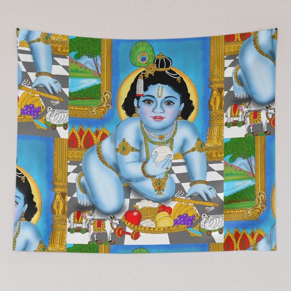 Item preview, Lord Krishna Cultural Art – Hindu Devotional Illustration designed and sold by Harshit_Digital_Arts.